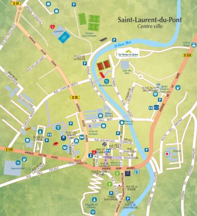 Plan de la ville de St Laurent du Pont
